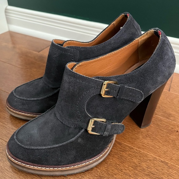 Tommy Hilfiger blue suede high heel shoes size 9 - Picture 1 of 3